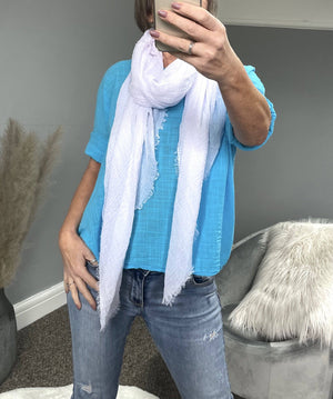 Raw Edge Muslin Large Scarf - Susie's Boutique