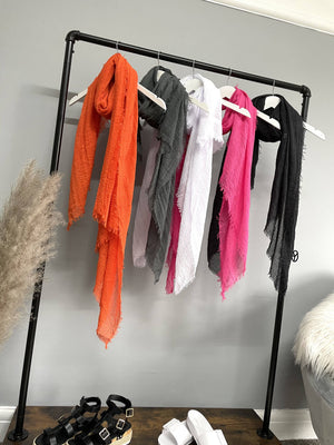 Raw Edge Muslin Large Scarf - Susie's Boutique