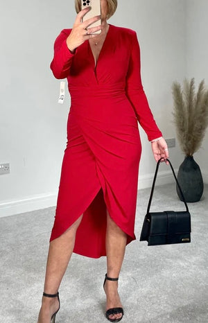 Sheena Wrap Midi Dress sz 14 NO RETURNS ON SALE ITEMS - Susie's Boutique