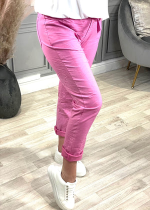 Julia Stretch Magic Trousers 8-22 candy pink - Susie's Boutique
