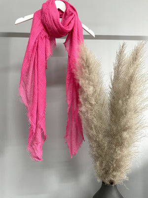 Raw Edge Muslin Large Scarf - Susie's Boutique