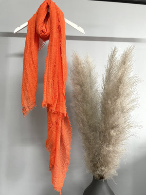 Raw Edge Muslin Large Scarf - Susie's Boutique