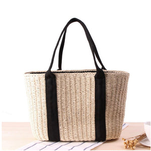 Milos Soft Straw Lined Beach Handbag - Susie's Boutique