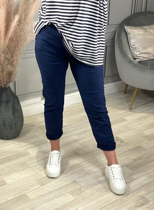 Julia Stretch Magic Trousers 8-22 Navy - Susie's Boutique
