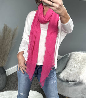 Raw Edge Muslin Large Scarf - Susie's Boutique