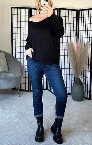 Hallie Scoop Hem Sleeved Top 8-20 - Susie's Boutique