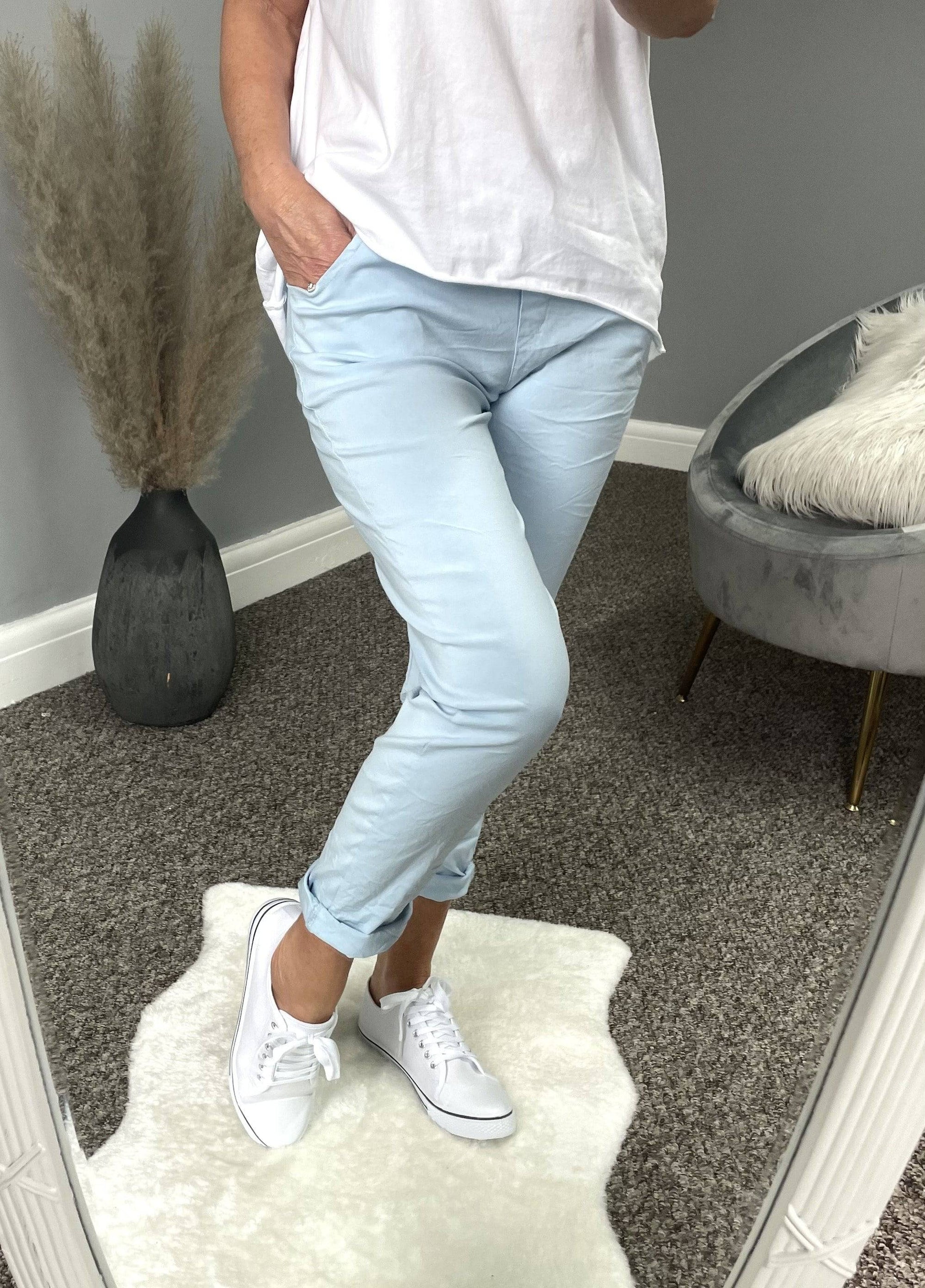 Julia Stretch Magic Trousers 8-16 Blue - Susie's Boutique