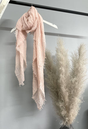 Raw Edge Muslin Large Scarf - Susie's Boutique